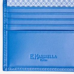 Powder Blue Small Wallet In Silk And Leather