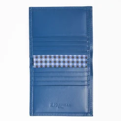 Powder Blue Small Wallet In Silk And Leather