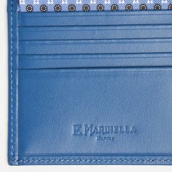 Powder Blue Small Wallet In Silk And Leather