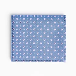 Powder Blue Small Wallet In Silk And Leather
