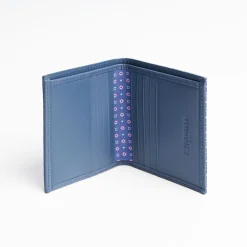 Powder Blue Small Wallet In Silk And Leather