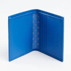 Powder Blue Small Wallet In Silk And Leather