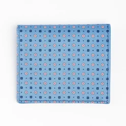 Powder Blue Small Wallet In Silk And Leather