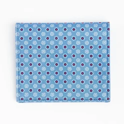 Powder Blue Small Wallet In Silk And Leather