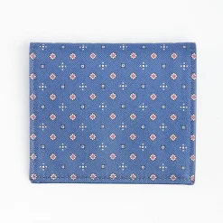 Powder Blue Small Wallet In Silk And Leather
