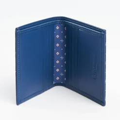 Powder Blue Small Wallet In Silk And Leather