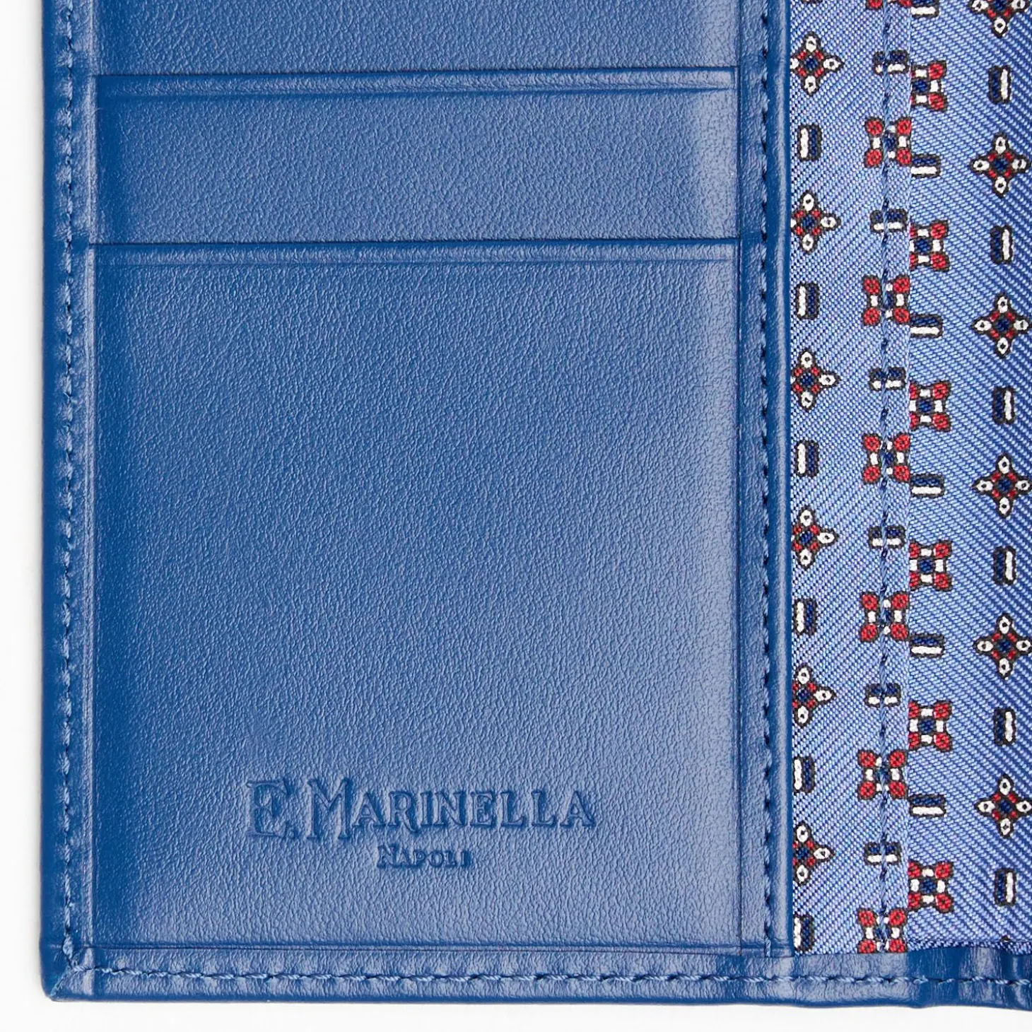 Powder Blue Vertical Wallet In Silk And Leather