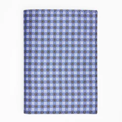 Powder Blue Vertical Wallet In Silk And Leather