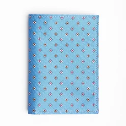 Powder Blue Vertical Wallet In Silk And Leather