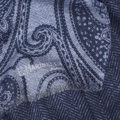 Powder Blue Wool Stole - Paisley Pattern