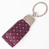 Purple Keyfob In Silk And Leather