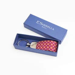 Purple Keyfob In Silk And Leather
