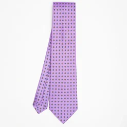Purple Sartorial Classic Silk Tie Small Flower Pattern