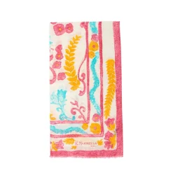 Red Cotton And Linen Scarf - Summer Vibes