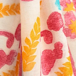 Red Cotton And Linen Scarf - Summer Vibes