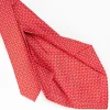 Red 5 Fold Sartorial Silk Tie - Small Flower Pattern