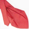 Red 5 Fold Sartorial Silk Tie - Small Flower Pattern