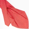 Red 5 Fold Sartorial Silk Tie - Small Flower Pattern