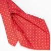 Red 5 Fold Sartorial Silk Tie - Small Flower Pattern