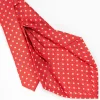 Red 5 Fold Sartorial Silk Tie - Small Flower Pattern