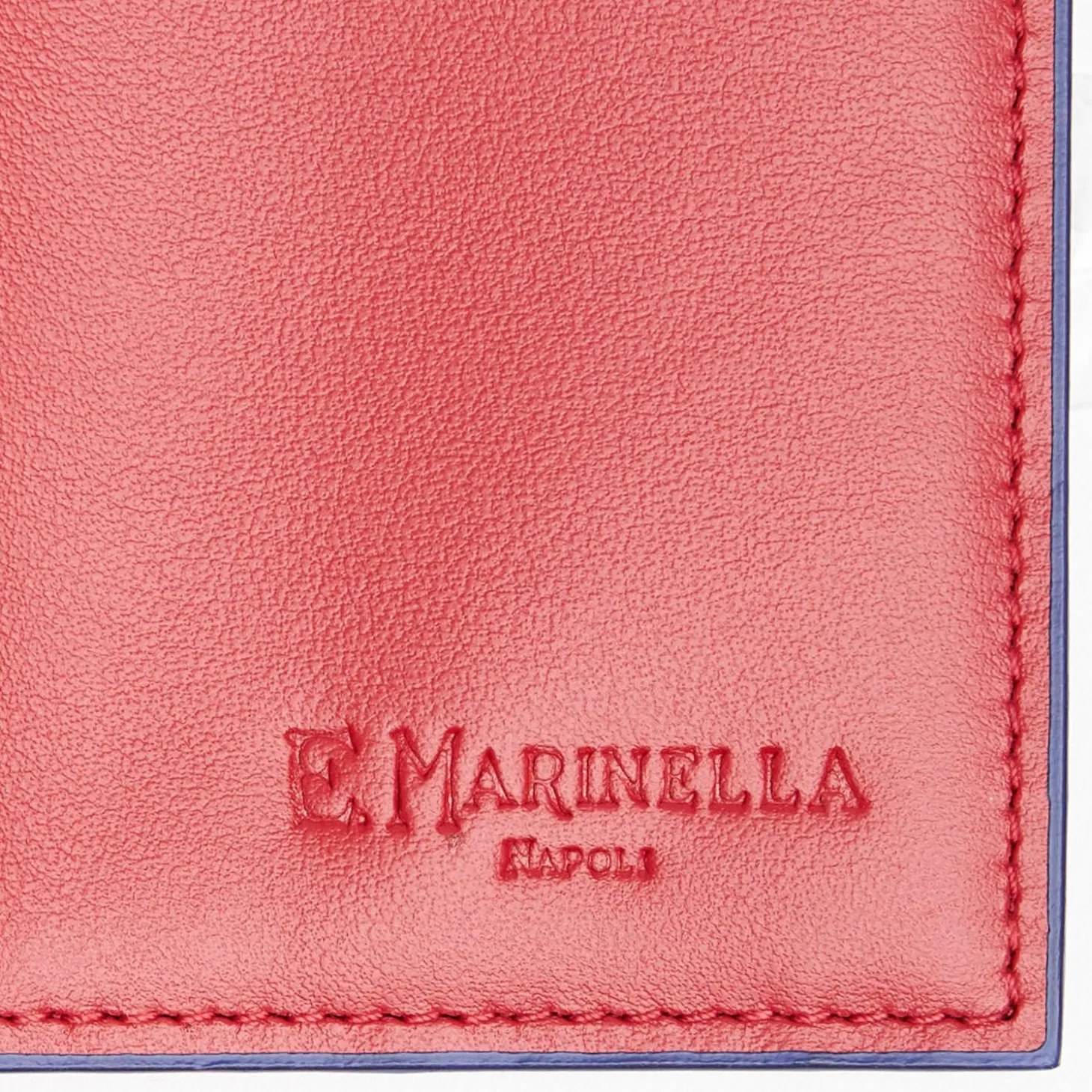 Red Leather Folding Card Holder - 10 Compartments