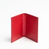 Red Leather Folding Card Holder - 10 Compartments