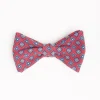 Red Pre-Knotted Silk Bowtie - Large Flower Pattern