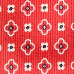 Red Sartorial Classic Silk Tie - Small Flower Pattern