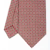 Red Sartorial Classic Silk Tie - Small Flower Pattern