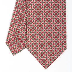 Red Sartorial Classic Silk Tie - Small Flower Pattern