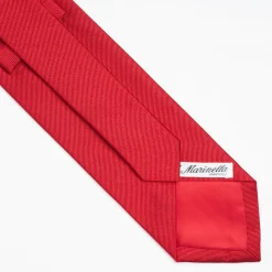 Red Sartorial Jacquard Silk Tie - Solid Color
