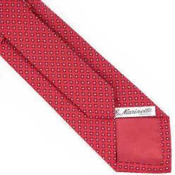 Red Sartorial Jacquard Silk Tie - Small Geometric Pattern