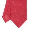 Red Sartorial Jacquard Silk Tie - Small Geometric Pattern