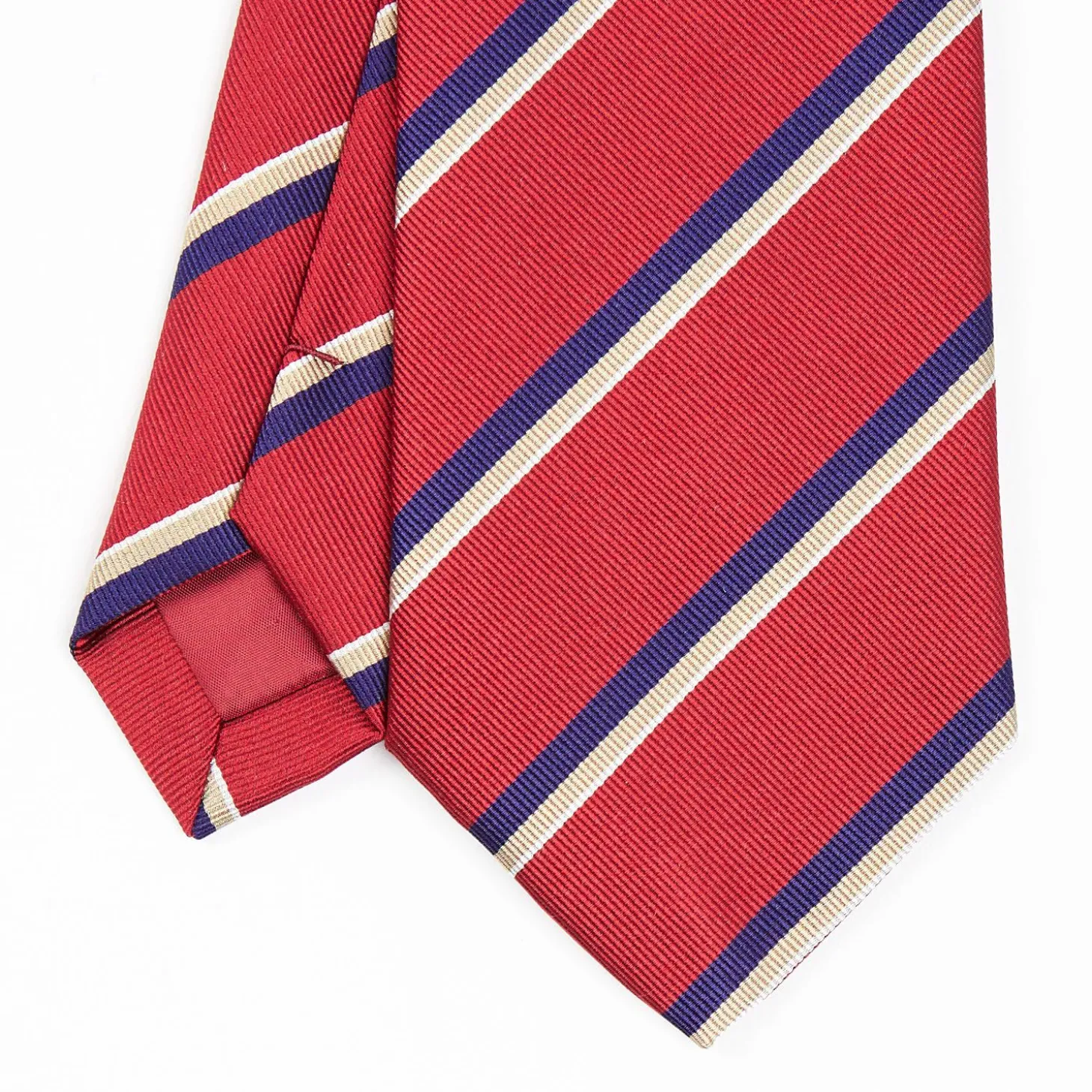 Red Sartorial Striped Silk Tie