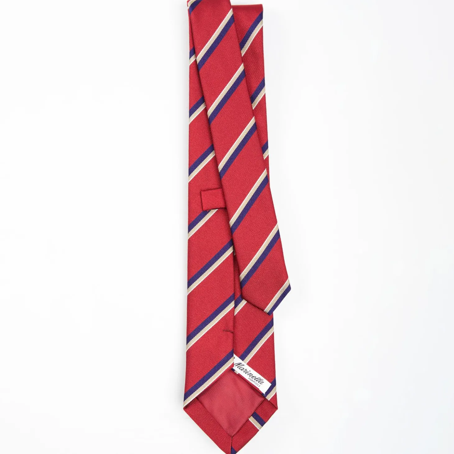 Red Sartorial Striped Silk Tie