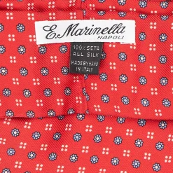 Red Silk Ascot Tie - Small Flower Designs