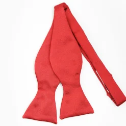 Red Silk Satin Bowtie To Self-Tie - Solid Color