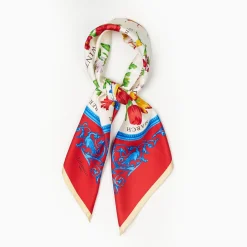 Red Silk Scarf 90 The Wheel Of Seasons