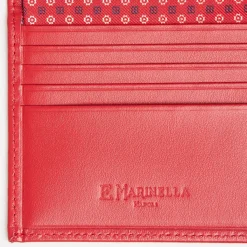 Red Small Wallet In Silk And Leather