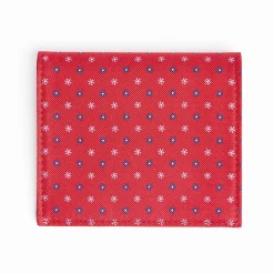 Red Small Wallet In Silk And Leather