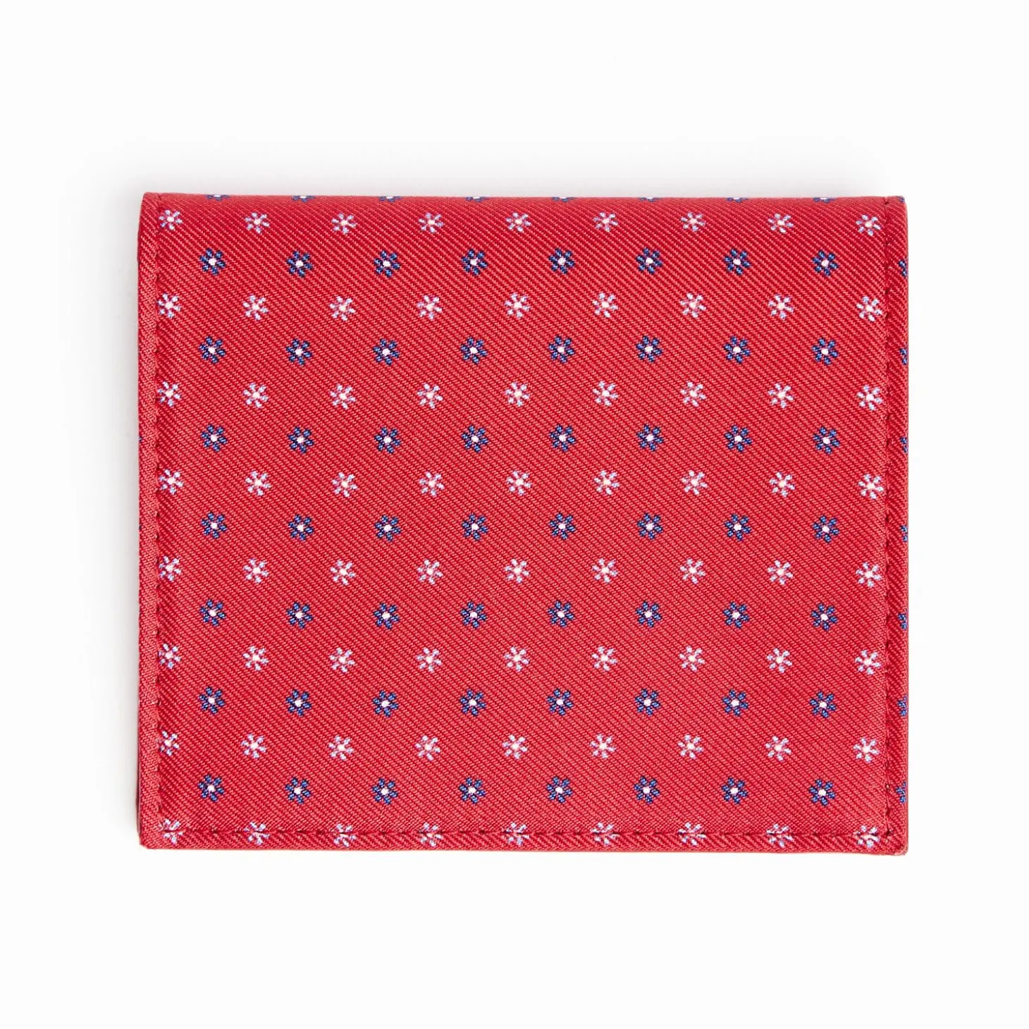 Red Small Wallet In Silk And Leather