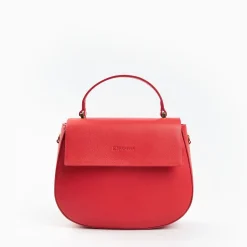 Red Smooth Leather Cleo Bag