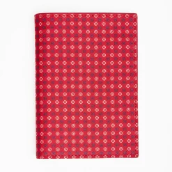 Red Vertical Wallet In Silk And Leather