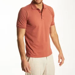 Salmon Short Sleeve Pique Cotton Polo