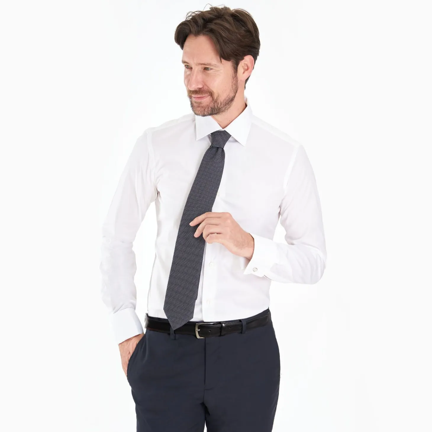 Slim Double Cuff Formal Shirt In Cotton
