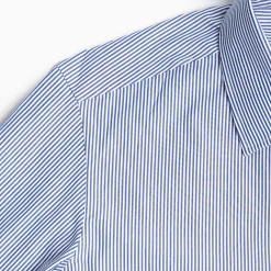 Slim White And Blue Striped Cotton Classic Shirt