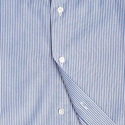 Slim White And Blue Striped Cotton Classic Shirt