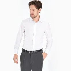 Slim White Cotton Classic Shirt