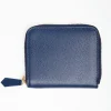 Small Dark Blue Hammered Leather Wallet