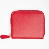 Small Red Hammered Leather Wallet